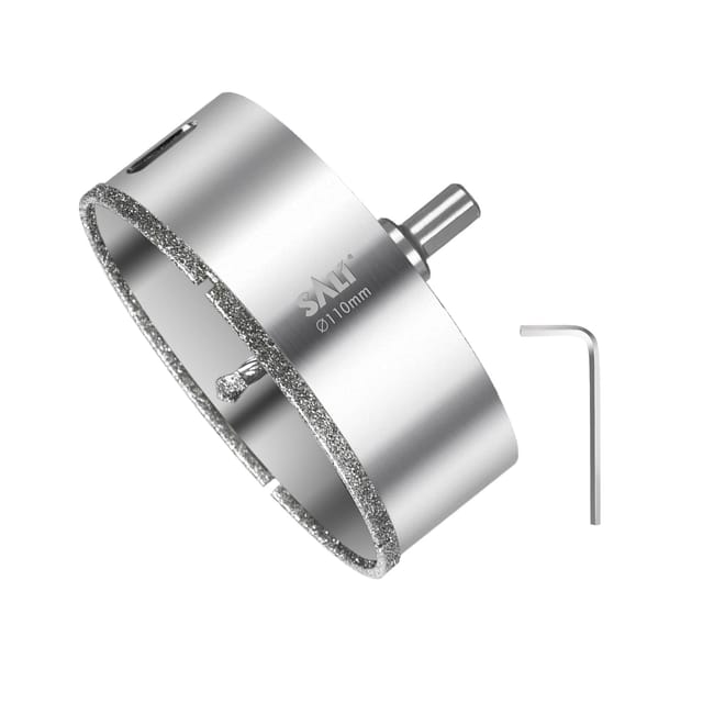 Diamant-lochsäge, 110 Mm, Mit Zentrierbohrer Und Glasbohrer, Diamantbeschichtet, Stahl 45, Hohlkernbohrer Für Fliesen, Keramik, Porzellan, Glas, Marmor Und Schiefer