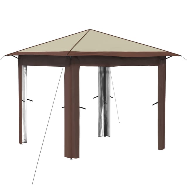 Gazebo Ohne Seitenwand 2,6 X 2,6 M Creme Und Braun Vidaxl