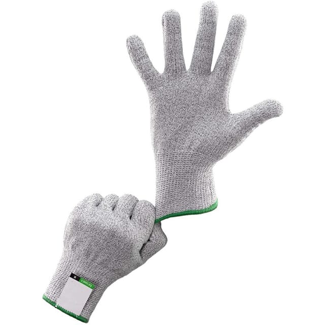 Paar Schnittschutzhandschuhe, Größe S, Küchenhandschuh Schutzklasse 5, Norm En 388, 20 Cm, Hanfgrau