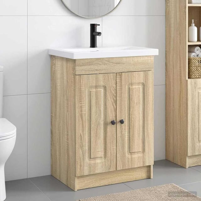 Vidaxl Badezimmermöbel-set Sonoma-eiche 78,5 X 37,5 X 81 Cm