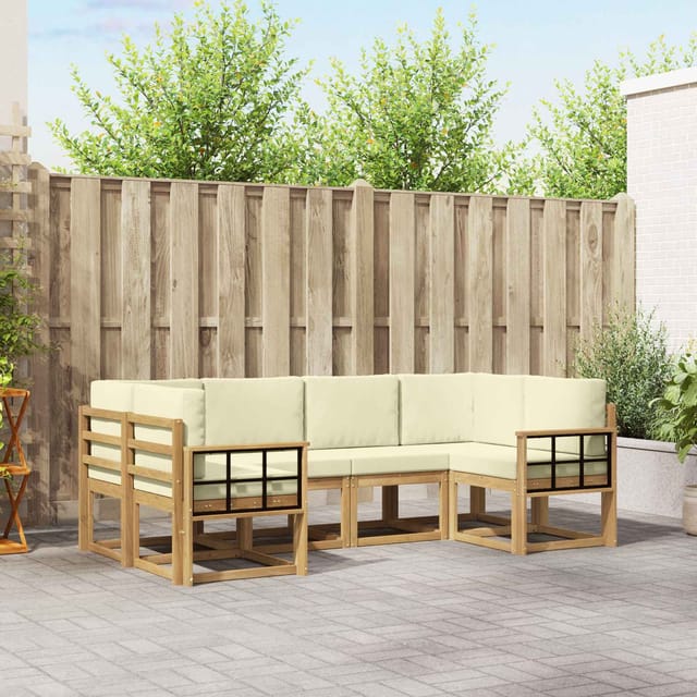 Vidaxl Outdoor-sofagarnitur 6 Stk. Weiß Und Creme