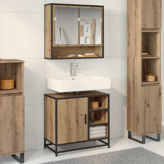 Vidaxl Badezimmermöbel-set 2 Stk. Artisan-eiche 65 X 33 X 60 Cm