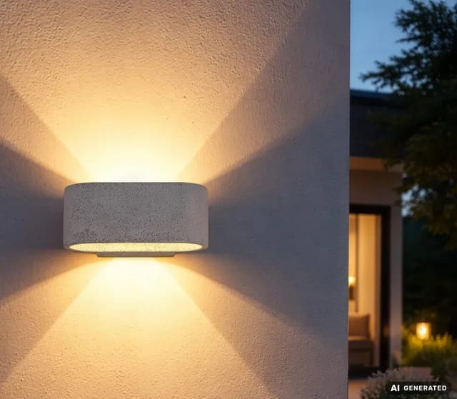 Außenwandleuchte Wandlampe Außenleuchte Up & Down Weiß Fassadenlampe B 20 Cm