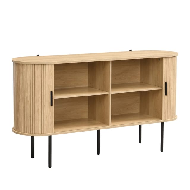 Sideboard Mit Schiebetür, Natur, 140x40x78 Cm