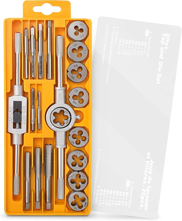 20-teiliger Metrischer M3-m12-gewindeschneider-satz Aus Legiertem Gcr15-stahl – Metall-gewindeschneid- Und Gewindeschneidsatz, Gewindereparatur