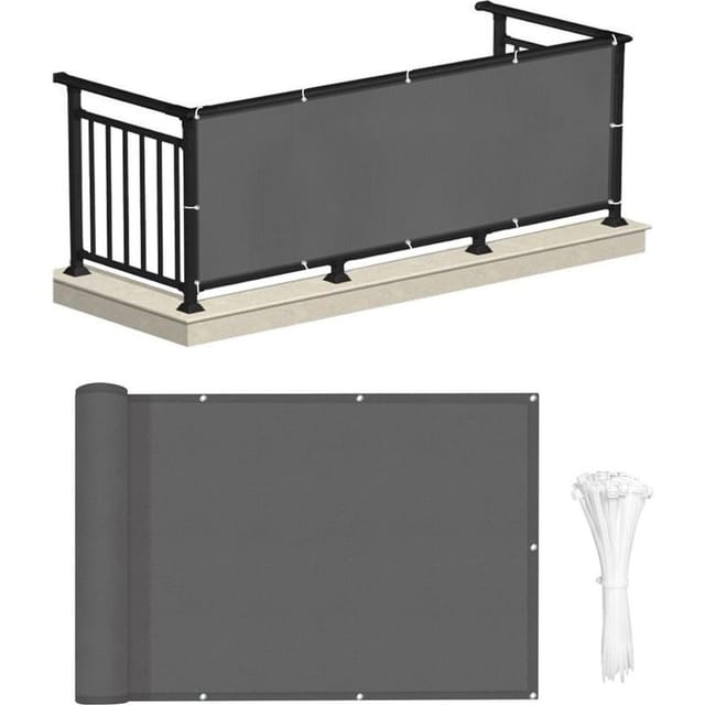 Balkon-sichtschutz 90 X 300 Cm, Wasserdicht, Blickdicht Mit Uv-schutz, Sonnenschutz Für Garten Und Terrasse, Inklusive Kabelbindern