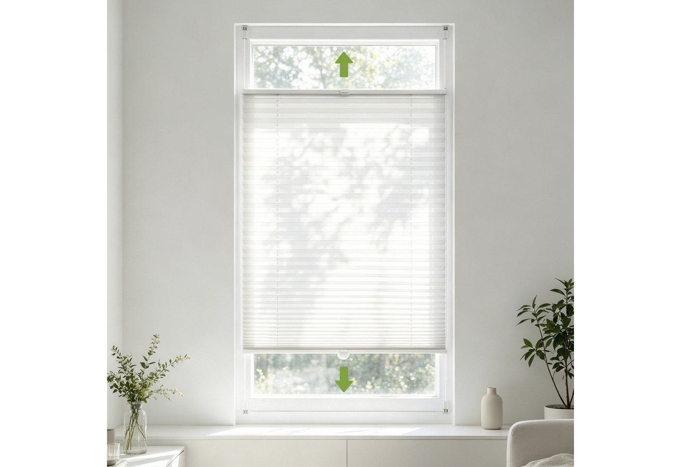 Salcar Plissee Plissee ohne Bohren Klemmfix Rollo verspannt für Fenster Lichtschutz, blickdicht mit Klemmträger im Fixmaß für Fenster und Türen