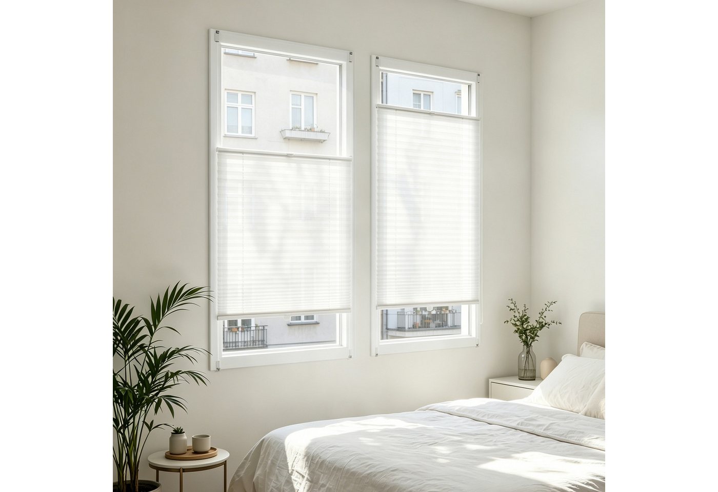 Salcar Plissee Plissee ohne Bohren Klemmfix Rollo verspannt für Fenster Lichtschutz, blickdicht mit Klemmträger im Fixmaß für Fenster und Türen Bild 3