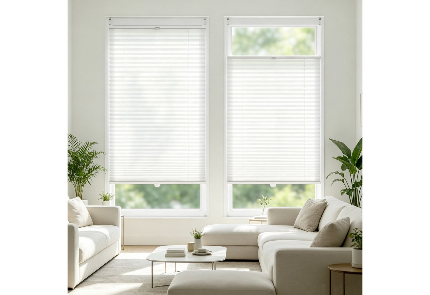 Salcar Plissee Plissee ohne Bohren Klemmfix Rollo verspannt für Fenster Lichtschutz, blickdicht mit Klemmträger im Fixmaß für Fenster und Türen Bild 4