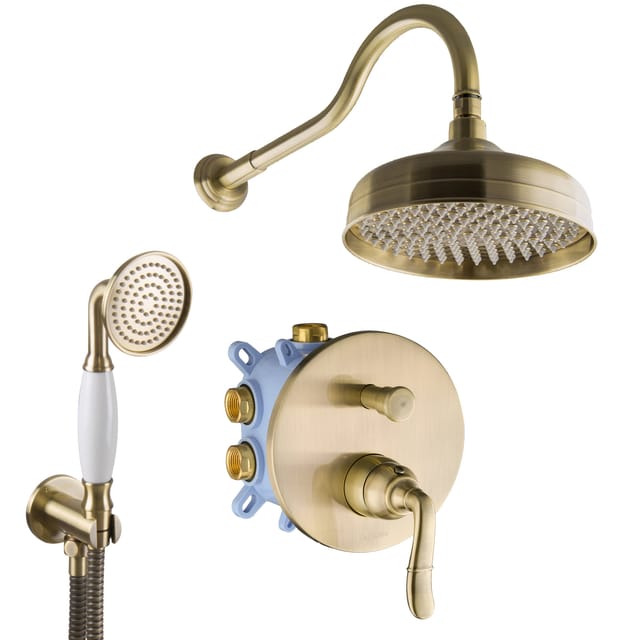 Duschsystem Antik Set Unterputz Regendusche Retro Nostalgie - Paulgurkes