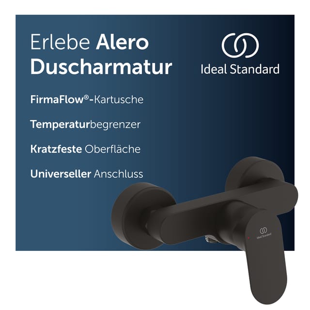 Ideal Standard Duscharmatur Alero, Firmaflow® Kartusche, Heißwassertemperaturbegrenzer