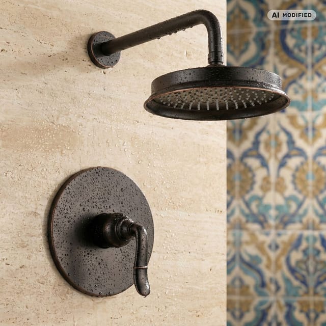 Paulgurkes Duschset Unterputz Antik Retro Schwarz Regendusche