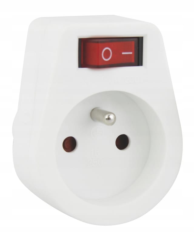 Steckdose Mit Schalter 10/16a 250v 2p+z Weiß P0027