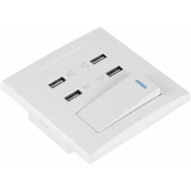 Usb-wandsteckdose - 4-stufiger Schalter 5v 2,1a/1a 4100ma Usb-wandsteckdose Ladebuchse (220250v)