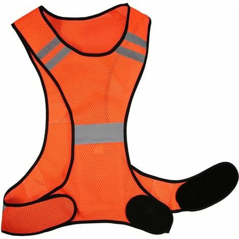 Leichte, Atmungsaktive Und Reflektierende Warnweste Aus Mesh-gewebe Mit Hoher Sichtbarkeit, Sicherheitsweste Für Laufen, Spazierengehen, Radfahren Und Joggen, Orange