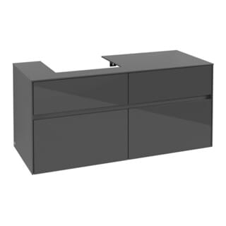 Vb Waschbeckenunterschrank Collaro C07100 1200x548x500mm Eckig Glossy Grey