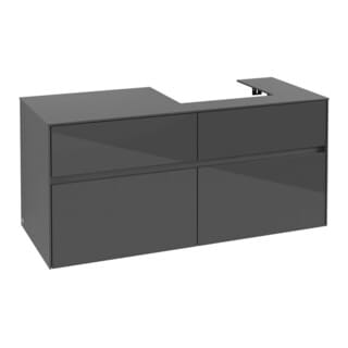 Vb Waschbeckenunterschrank Collaro C07200 1200x548x500mm Eckig Glossy Grey