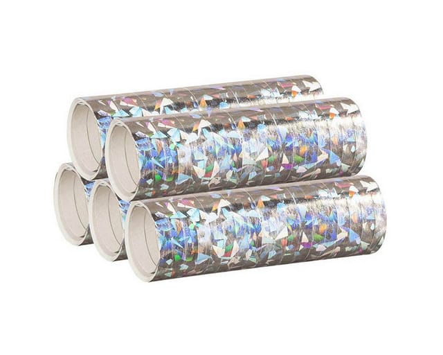Party Marty Luftschlange Luftschlangen 'Holografisch' 4m / 5 Rollen, Silbe