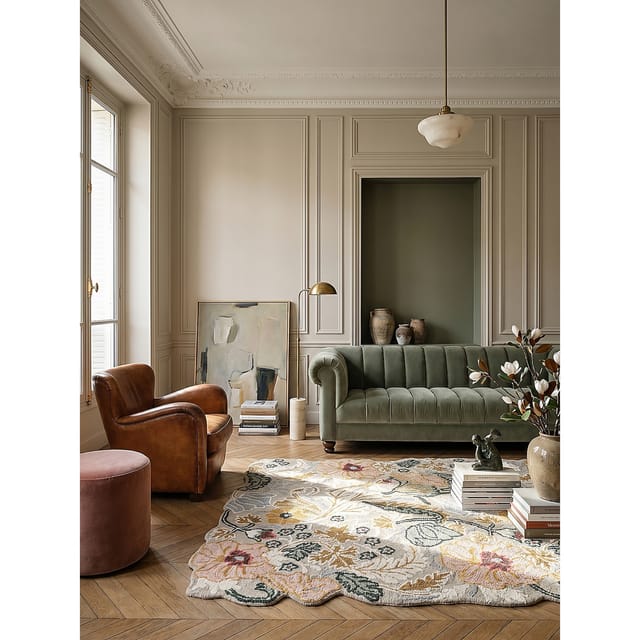 Wollteppich floral Hellrosa 200 x 290 cm - CHAR Kadima Design