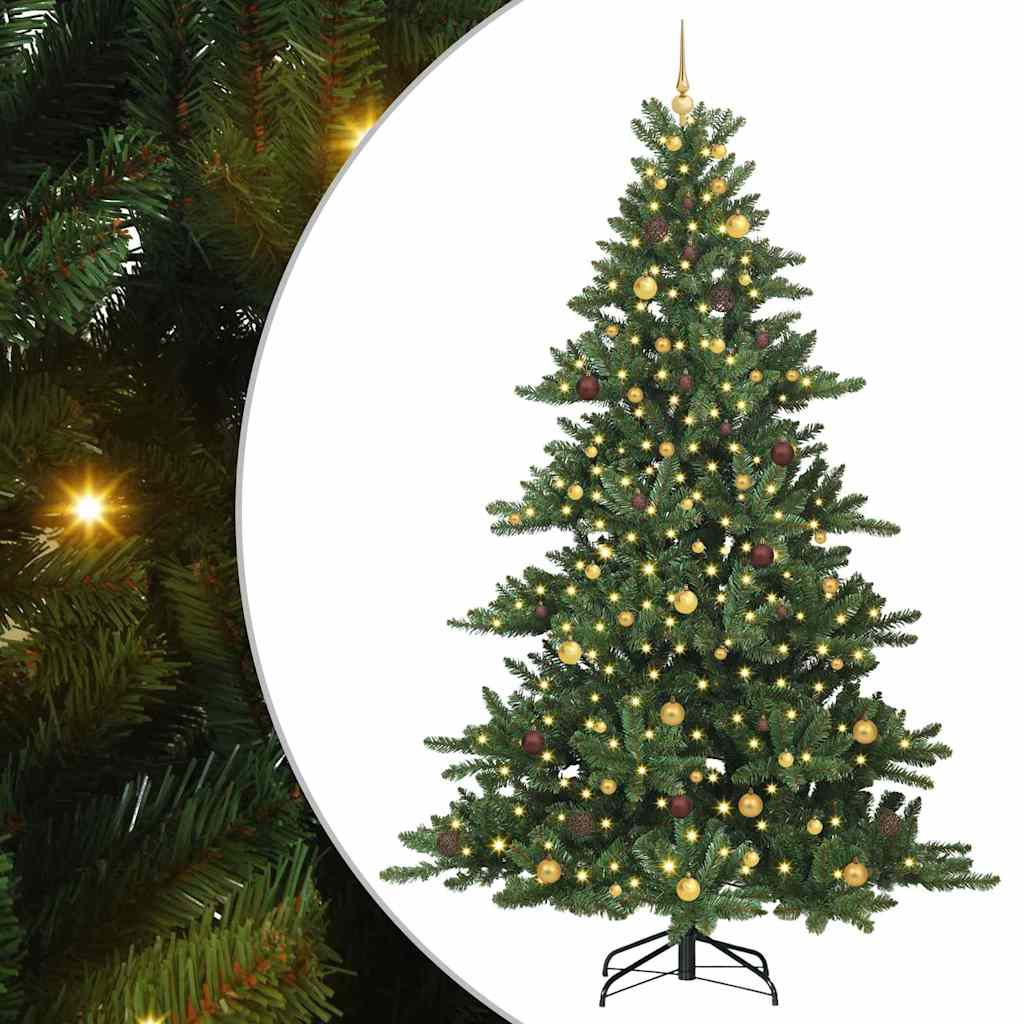 Künstlicher Klappbarer Weihnachtsbaum Mit 300 Leds 240 Cm Pvc Vidaxl