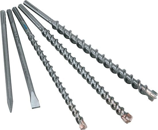 Alpen Sds-max Meißel- Und Bohrerset 5-teilig, 3 Bohrer 25/30/35mm 520mm, 1 Flachmeißel 25x400mm, 1 Spitzmeißel 400mm