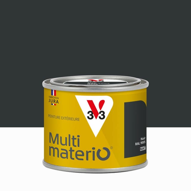 V33 Mattschwarze Außenfarbe Für Holz, Eisen Und Kunststoff, 125 Ml V33