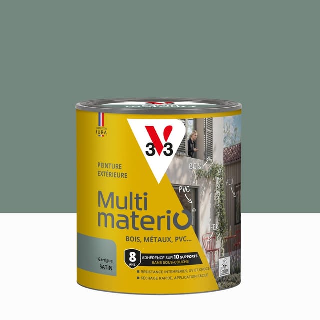 Außenfarbe Für Holz, Eisen Und Kunststoff V33 Garrigue, Seidenmatt, 0,5 L V33