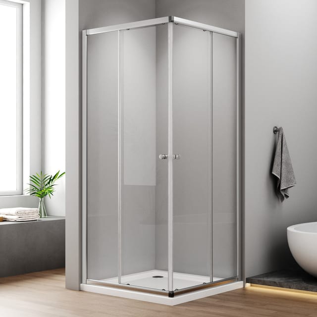 Duschkabine 80x80cm Eckeinstieg Schiebetüren 6mm Esg Sicherheitsglas Duschabtrennung Duschwand Höhe 185cm