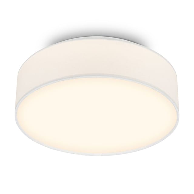 Briloner Led Deckenlampe Stoffschirm Ø30x10,5 Cm Rund 16w 1800lm 3000k Warmweiß Weiß - Deckenleuchte Wohnzimmer Schlafzimmer Küche Flur