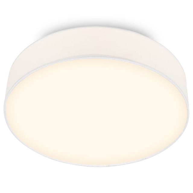 Briloner Led Deckenlampe Stoffschirm Ø38x10,5 Cm Rund 24w 2600lm 3000k Warmweiß Weiß - Deckenleuchte Wohnzimmer Schlafzimmer Küche Flur