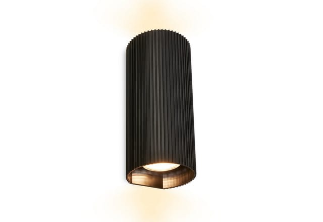 Briloner Wandlampe Up/downlight 8,5x20x8 Cm Gu10 Fassung Max. 9w Riffelstruktur Schwarz - Wandleuchte Wohnzimmer Schlafzimmer Flur