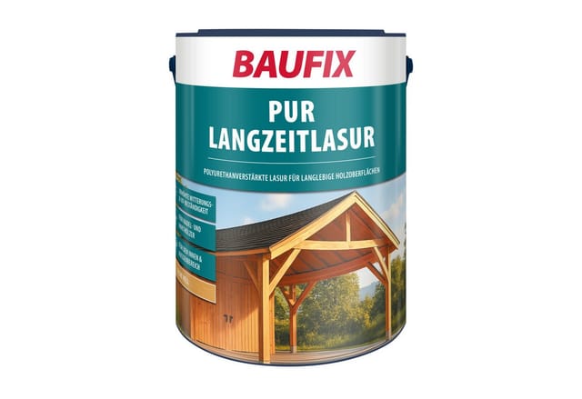 Baufix Pur Langzeitlasur Eiche Hell Seidenmatt, 5 Liter, Holzlasur