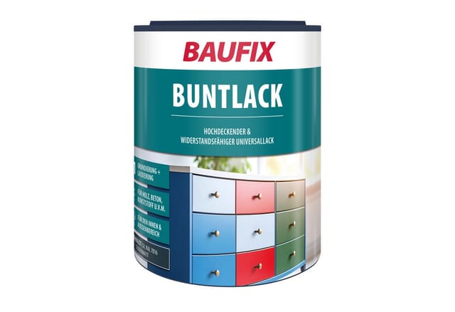 Baufix Buntlack Anthrazit Seidenmatt, 1 Liter, Lackfarbe