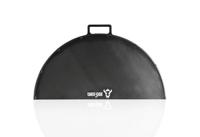 Bbq-toro Karbonstahl Grillplatte Für Ø 80 Cm Feuerschalen, Halbrund Mit Griff, Grau