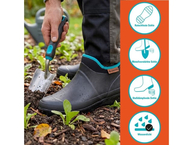 Gardena Gummistiefel Gartenstiefel Low Cut Neopren Memory Foam Gr. 36-46, Farbe: 90 Schwarz, Größe: 42