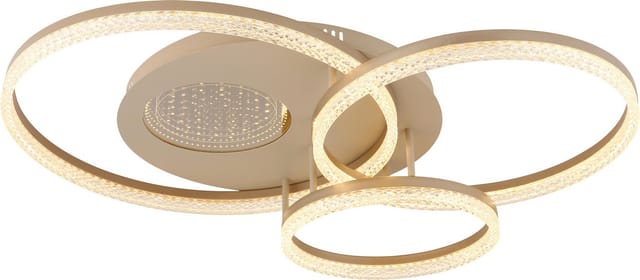 Led Deckenlampe Deckenleuchte Wohnzimmerlampe 3 Ringe Beige 3d Effekt L 78 Cm
