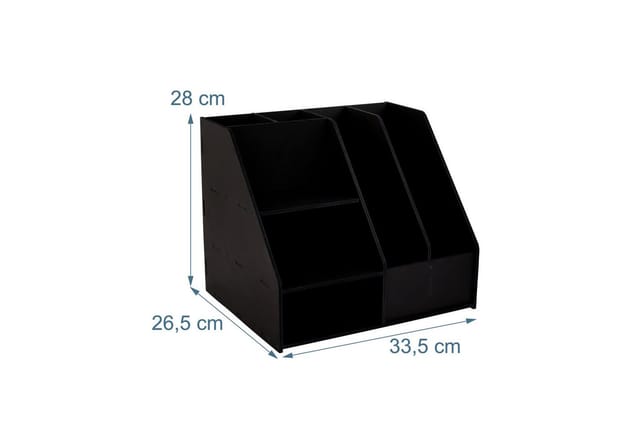 Relaxdays Schreibtisch Organizer, Din A4, 7 Fächer, Büro, Home Office, Schule, Stifte, Akten, Dokumentenhalter, Schwarz