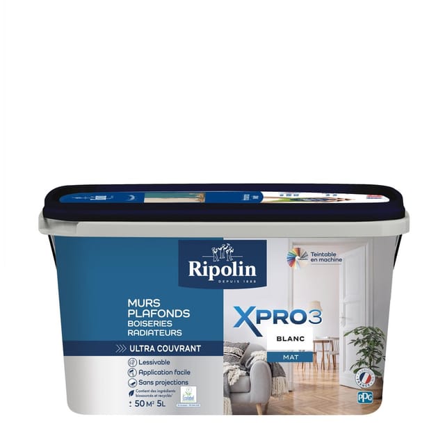Ripolin Xpro3 5l Matte Weiße Farbe Für Wände, Decken Und Holzoberflächen Ripolin