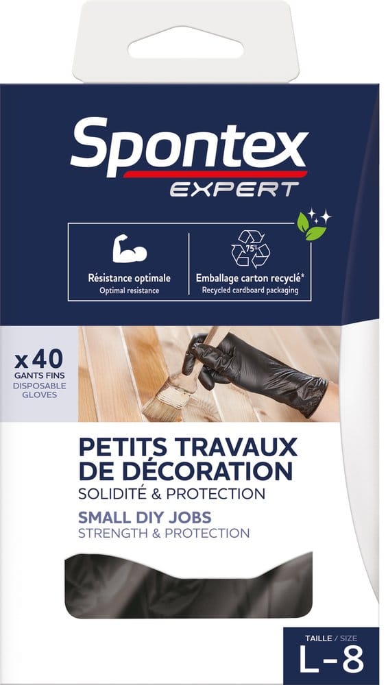 Packung Mit 40 Kleinen Arbeitshandschuhen, Größe L, Spontex Expert Spontex Expert