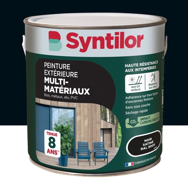 Außenfarbe Für Holz, Aluminium Und Pvc. Syntilor Seidenmattes Schwarz, 2 L Syntilor