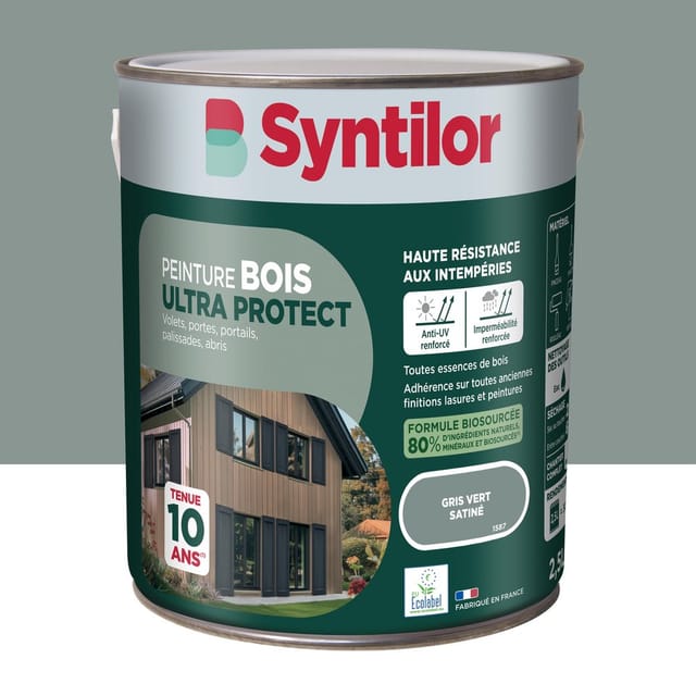 Ultra Protect Syntilor Außenholzfarbe, Satin Graugrün, 2,5 L Syntilor