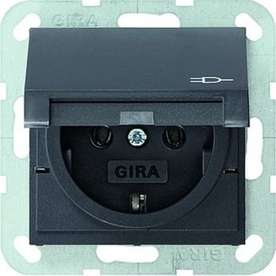 Steckdose 1f anth System 55 UP Klappd IP20 horiz/vert mit Klappdeckel