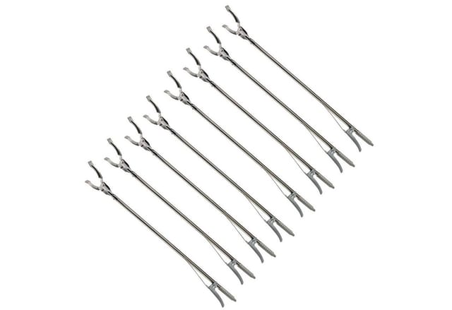 HAC24 Greifzange Müllzange Greifhilfe Abfall Müllsammler Müllgreifer Abfallgreifer, 8-tlg., Metall 90 cm für Rechts- und Linkshänder geeignet