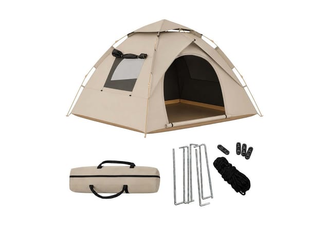 relaxdays Wurfzelt Campingzelt 3-4 Personen Schnellaufbau