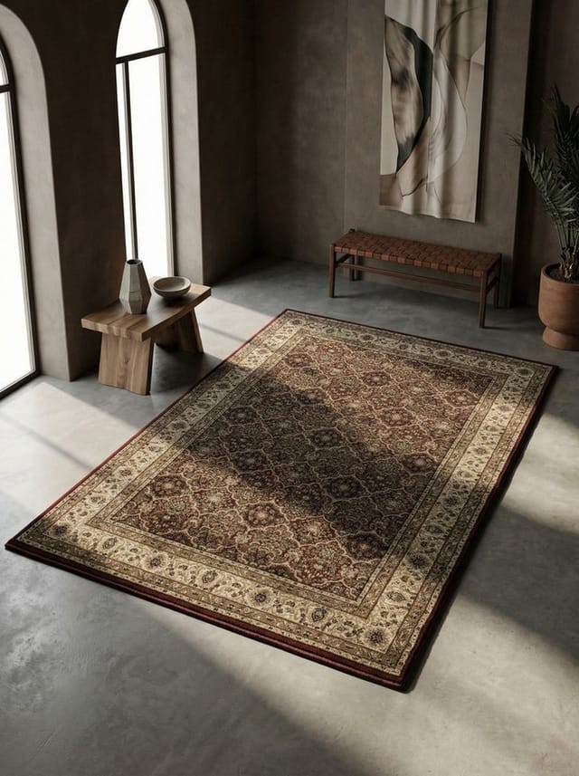 KADIMA DESIGN Teppich GEISLER Wohnzimmer Schlafzimmer Orientalisch Orient Waschbar Modern, Läufer, Höhe: 11 mm, Rot, 80x150 cm, Wohnzimmerteppich Esszimmer Waschbar
