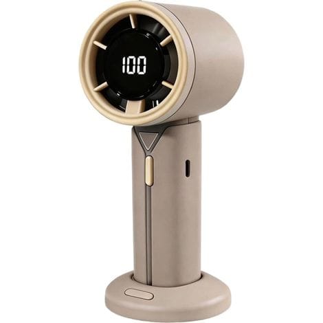 Mini-handventilator – Usb-wiederaufladbarer Ventilator Mit 6 Einstellbaren Geschwindigkeitsstufen – Leichter Und Leiser Tischventilator Mit Abnehmbarem Standfuß (kaffee)