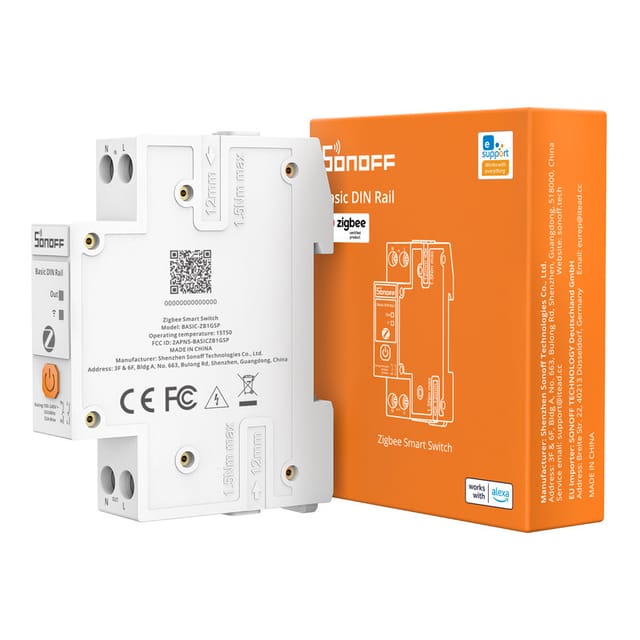 Sonoff Basic Din-schienen Zigbee Smart Switch,basic-zb1gsp,echtzeit-energiemonitoring,überlastschutz & Doppelpolige Sicherheitsschaltung,zigbee 3.0 Konnektivität & Zigbee-router