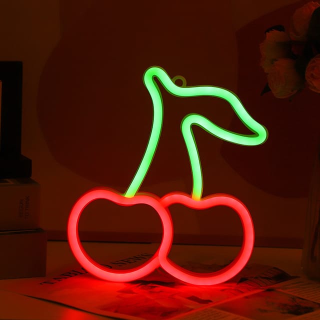 Kirschrotes Neonlichtschild, Led-neonlichtschild, Rotes Neonlichtschild, Neon-wandleuchte, Neonlichtschild Mit Usb- Oder Batteriebetrieb