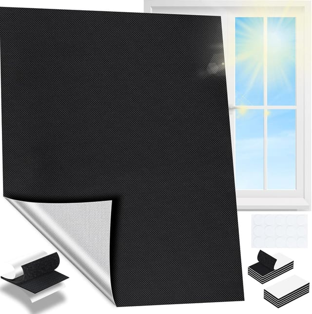 Bohrfreies Verdunkelungsrollo – 100 % Verdunkelung, Fensterrollo 200 X 145 Cm, Verdunkelungsvorhang Mit Klettverschluss, Sonnenschutz Für Wohnfenster, Zuschneidbar, Hitzebeständiger Verdunkelungsstoff
