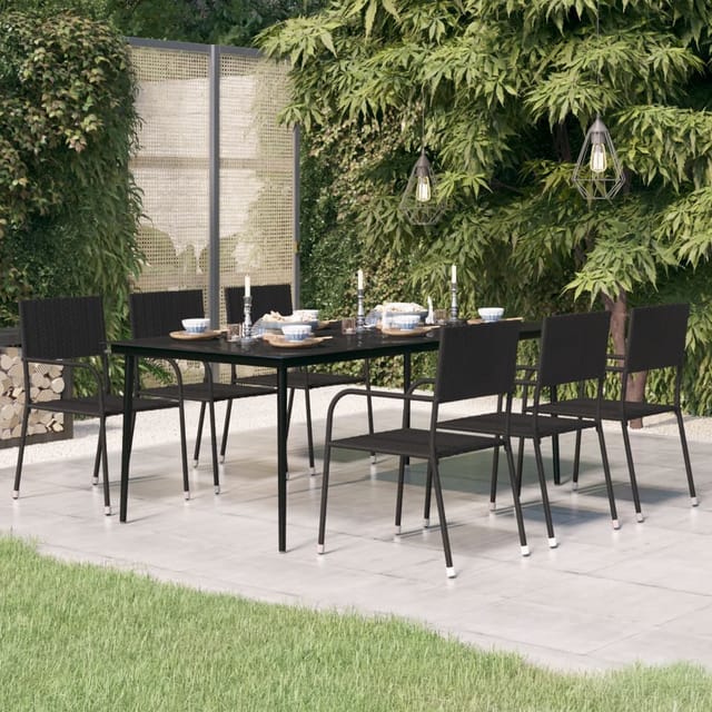 Maison Chic - Garten-esstisch,gartentisch,outdoor-esstisch Schwarz 200x100x74 Cm Stahl Und Glas Aghde259812 Bonnevie